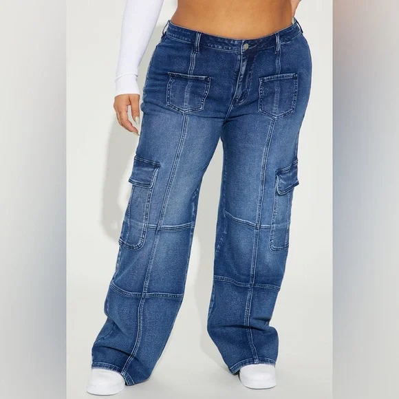 Fashion Nova Dark Blue Flare Jeans - Picture 8 of 8